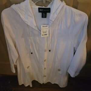 NYC White Hooded Utility Spring Jacket